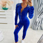 🔥2025 HOT SALE🔥 Women's Sequin Velvet Zipper 2-Piece Sweat Set