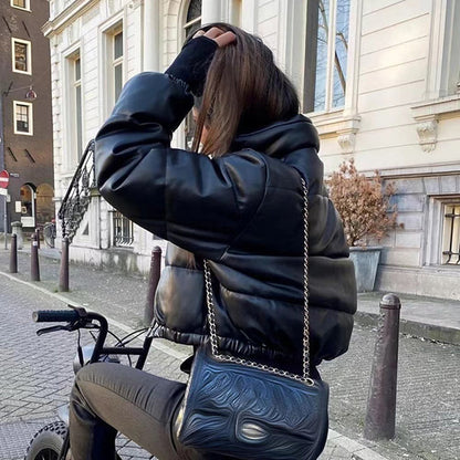 ❄️Winter Specials❄️ Women's PU Leather Quilted Jacket