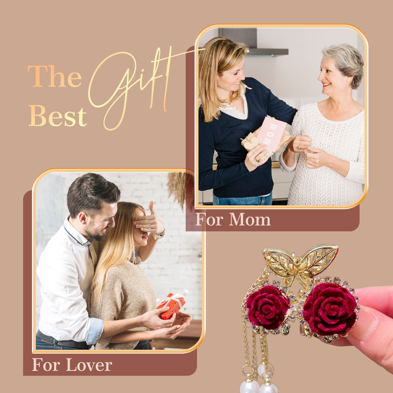 🔥2025 HOT SALE🔥 Elegant Velvet Rose Hair Clip with Pearls