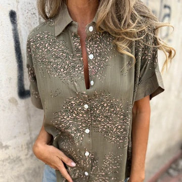 🌸2025 HOT SALE🔥Women’s Casual Button Down Print Shirt