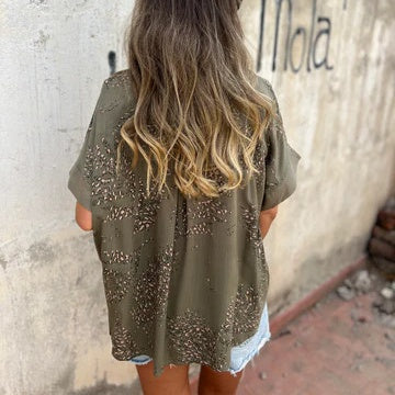 🌸2025 HOT SALE🔥Women’s Casual Button Down Print Shirt