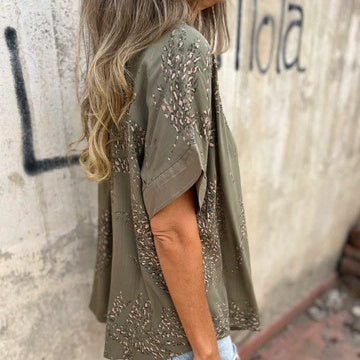 🌸2025 HOT SALE🔥Women’s Casual Button Down Print Shirt