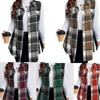 🌸Spring Specials🌸 Women's Plaid Button Down Vest Shirt with Pockets