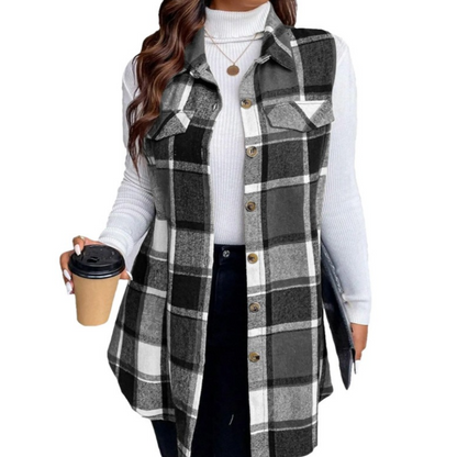 🌸Spring Specials🌸 Women's Plaid Button Down Vest Shirt with Pockets