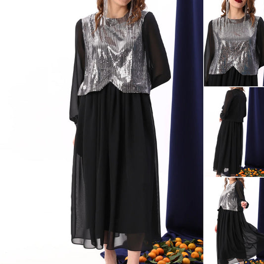 🌸Spring Specials🌸 Women's Elegant Sequins Chiffon Dress