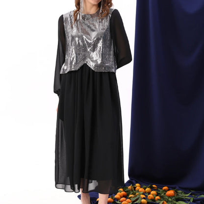 🌸Spring Specials🌸 Women's Elegant Sequins Chiffon Dress