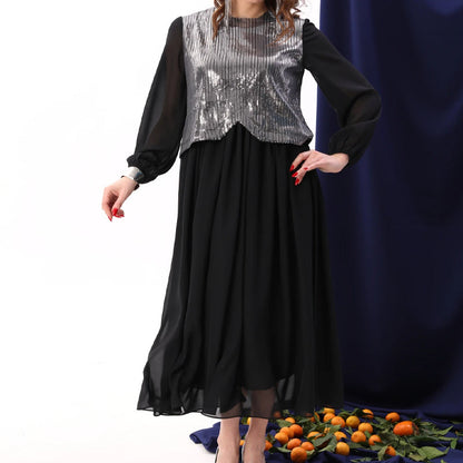 🌸Spring Specials🌸 Women's Elegant Sequins Chiffon Dress