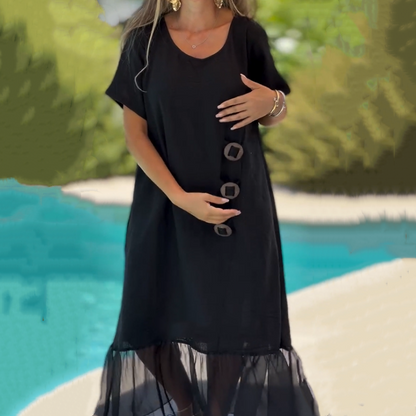 🌸Spring Specials🌸 Women's Black Flowy Short Sleeve Maxi Dress