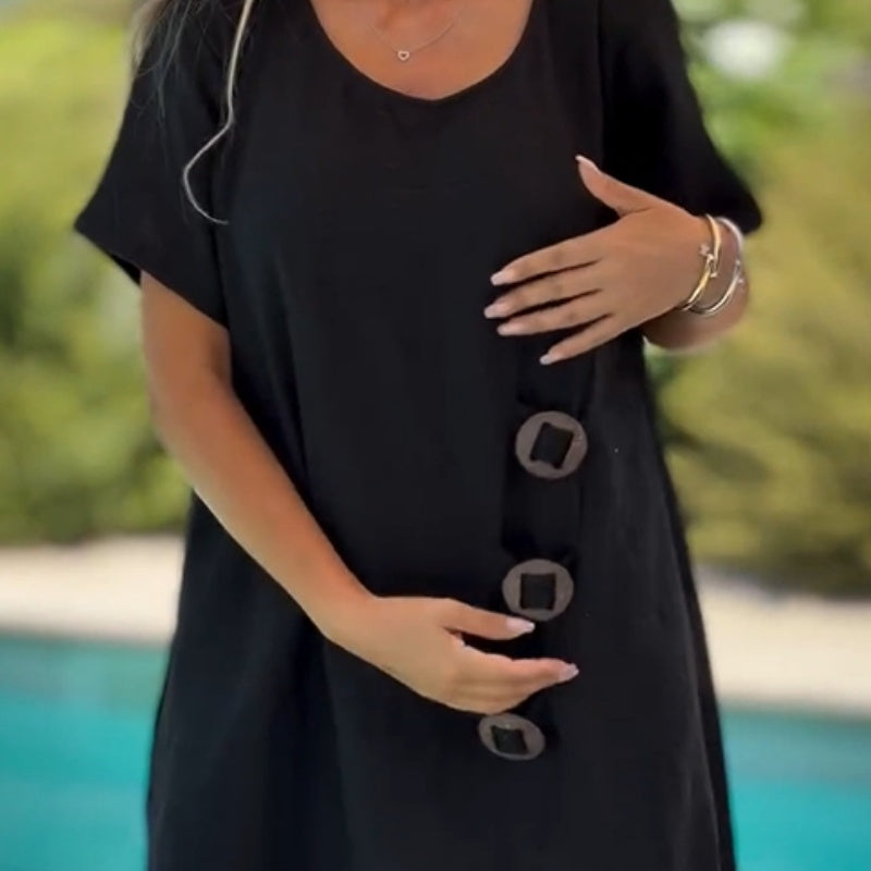 🌸Spring Specials🌸 Women's Black Flowy Short Sleeve Maxi Dress