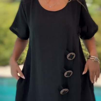 🌸Spring Specials🌸 Women's Black Flowy Short Sleeve Maxi Dress