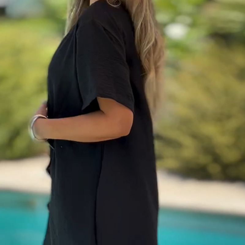 🌸Spring Specials🌸 Women's Black Flowy Short Sleeve Maxi Dress