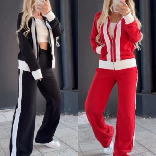 🌸Spring Specials🌸 Women's Trendy Zip-Up Jacket & Pants 2-Piece Set