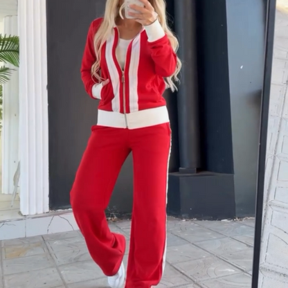 🌸Spring Specials🌸 Women's Trendy Zip-Up Jacket & Pants 2-Piece Set