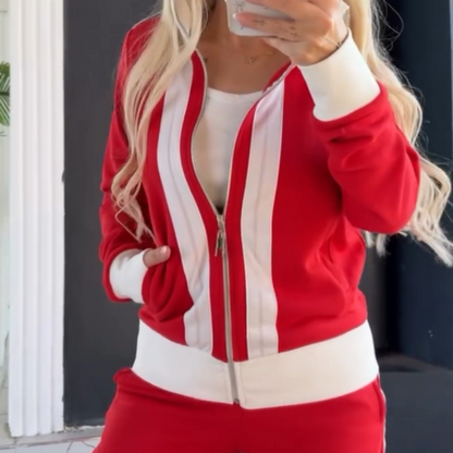 🌸Spring Specials🌸 Women's Trendy Zip-Up Jacket & Pants 2-Piece Set
