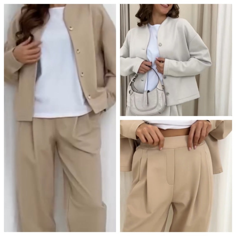 🌸Spring Specials🌸 Solid Color Button Front Jacket & Pants Set