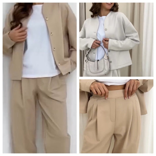 🌸Spring Specials🌸 Solid Color Button Front Jacket & Pants Set