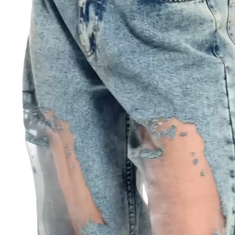 🌸Spring Specials🌸 Women's Vintage Mesh Patchwork Printed Jeans