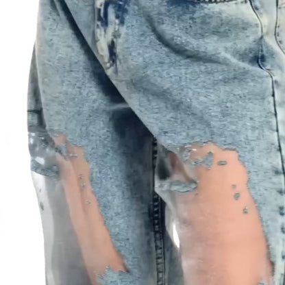 🌸Spring Specials🌸 Women's Vintage Mesh Patchwork Printed Jeans