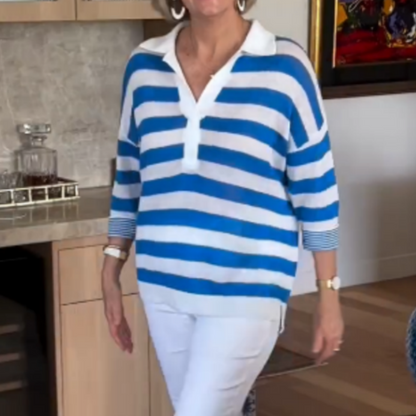 🌸Spring Specials🌸 Women’s Casual Lapel V-Neck Striped Tops