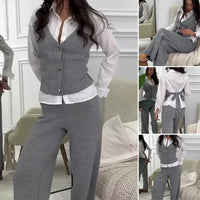 🌸Spring Specials🌸 Women's Faux Two-Piece Shirt Vest & Pants Set