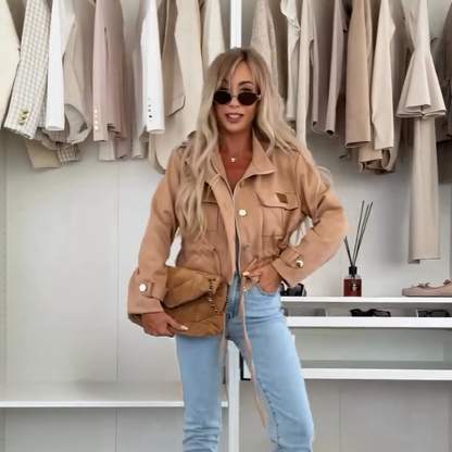 🌸Spring Specials🌸 Stylish Women's Long Sleeve Drawstring Short Jacket Coat