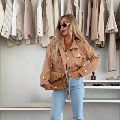 🌸Spring Specials🌸 Stylish Women's Long Sleeve Drawstring Short Jacket Coat