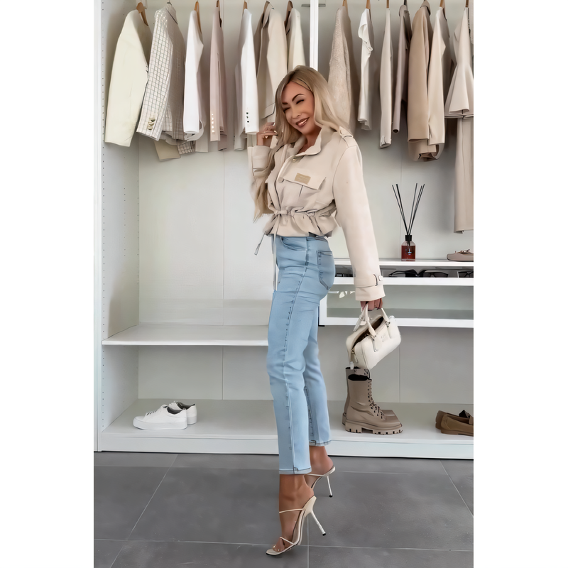 🌸Spring Specials🌸 Stylish Women's Long Sleeve Drawstring Short Jacket Coat