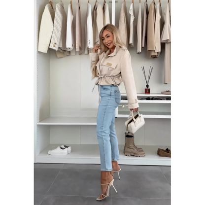 🌸Spring Specials🌸 Stylish Women's Long Sleeve Drawstring Short Jacket Coat