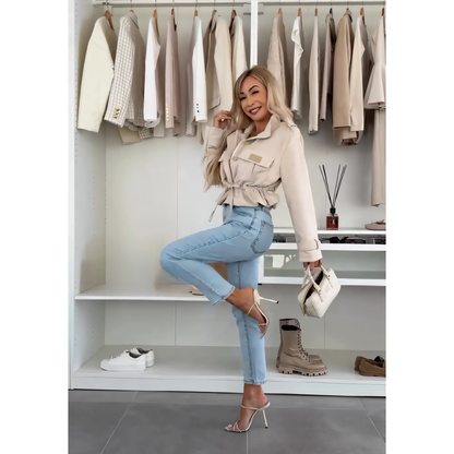 🌸Spring Specials🌸 Stylish Women's Long Sleeve Drawstring Short Jacket Coat