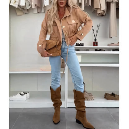 🌸Spring Specials🌸 Stylish Women's Long Sleeve Drawstring Short Jacket Coat