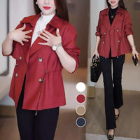 🌸Spring Specials🌸 Women's Waist-Tied Double-Breasted Short Trench Coat