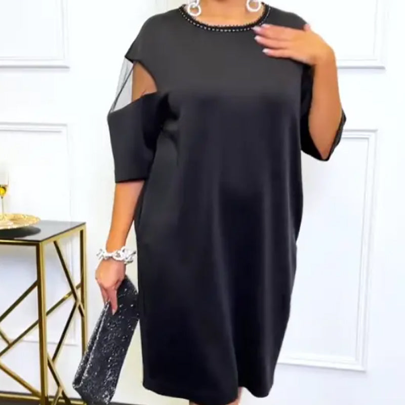 🌸Spring Specials🌸 Elegant Round Neck Semi-Sheer Sleeve Dress