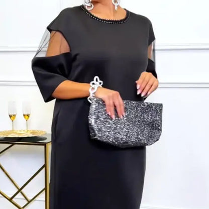 🌸Spring Specials🌸 Elegant Round Neck Semi-Sheer Sleeve Dress