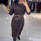 🌸Spring Specials💐 Women's Fashion Waistline Long Sleeve Dress