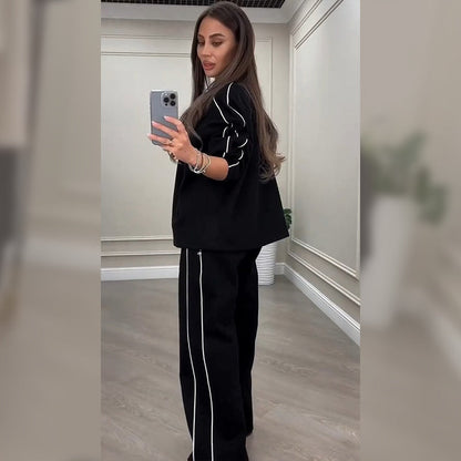 🌸Spring Specials🌸 Women’s Striped Zipper Coat ＆ Pants (2-Piece Set)