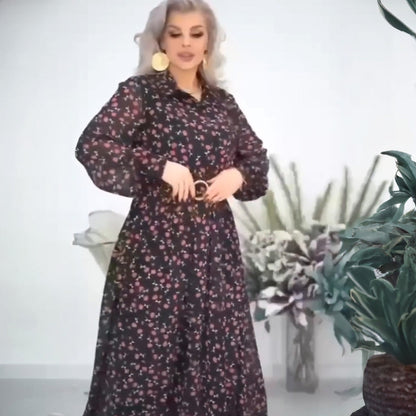 🌸Spring Specials🌸 Women's Elegant Floral Chiffon Long Dress