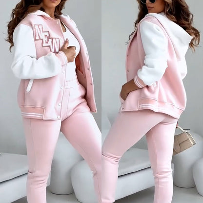 🌸Spring Specials🌸 Women’s Patchwork Button Down Varsity Sweatsuits