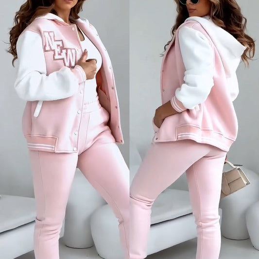 🌸Spring Specials🌸 Women’s Patchwork Button Down Varsity Sweatsuits