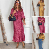 🌸Spring Specials🌸 Women's 2-Piece Polka Dot Outfit Zip-Up Top & Midi Skirt