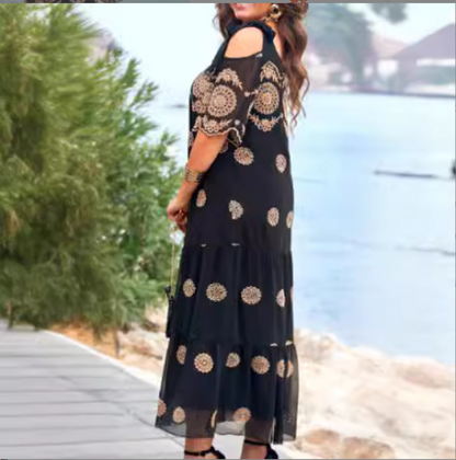 🌸Spring Specials🌸 Short Sleeve Loose Printed Long Skirt