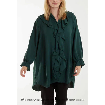 🌸Spring Specials💐 Women's Elegant Ruffled V Neck Blouse