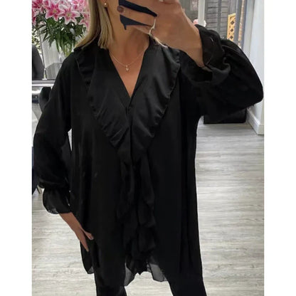 🌸Spring Specials💐 Women's Elegant Ruffled V Neck Blouse