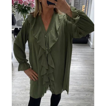🌸Spring Specials💐 Women's Elegant Ruffled V Neck Blouse