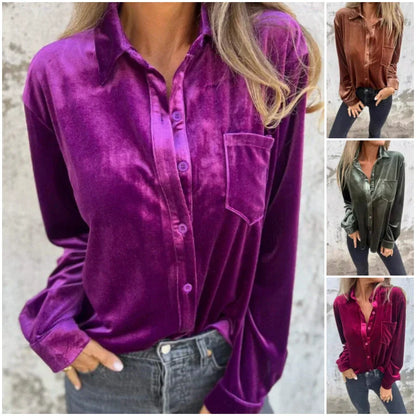 🌸Spring Specials💐 Women's Long-Sleeve Button-Down Shirt with Pocket