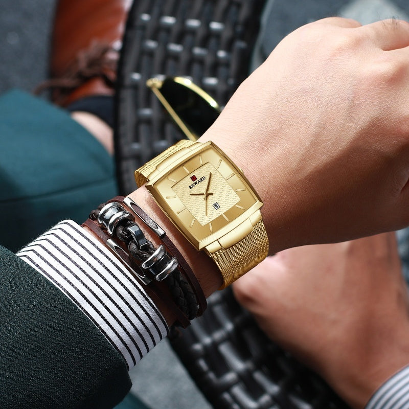 ⏳Time-limited Special⌛Men’s Ultra-thin Square Mesh Belt Quartz Watch