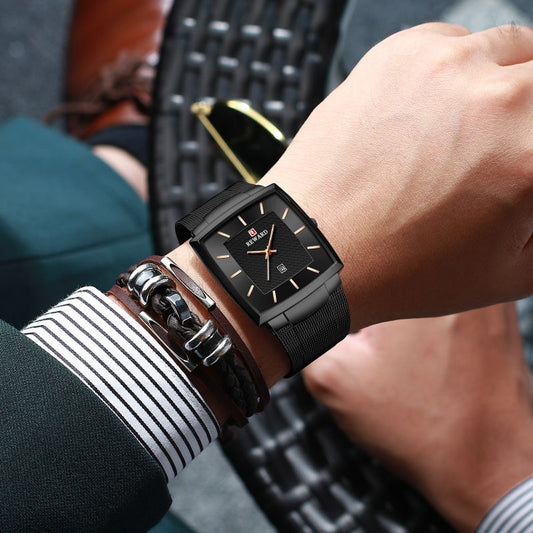 ⏳Time-limited Special⌛Men’s Ultra-thin Square Mesh Belt Quartz Watch