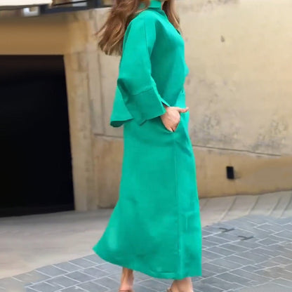 🌸Spring Specials🌸 Women’s 2-Piece Oversized Shirt & Midi Skirt Set with Belt
