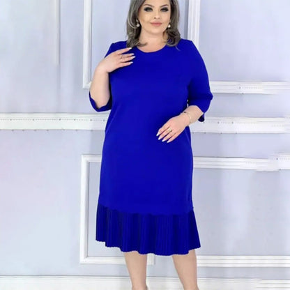 🌸Spring Specials💐 Elegant Round Neck Hem Pleated Dress