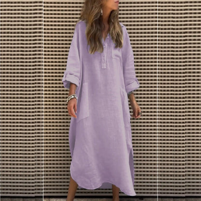 🌸Spring Specials💐 Women’s Casual Solid Color Long Sleeve Dress with Pockets