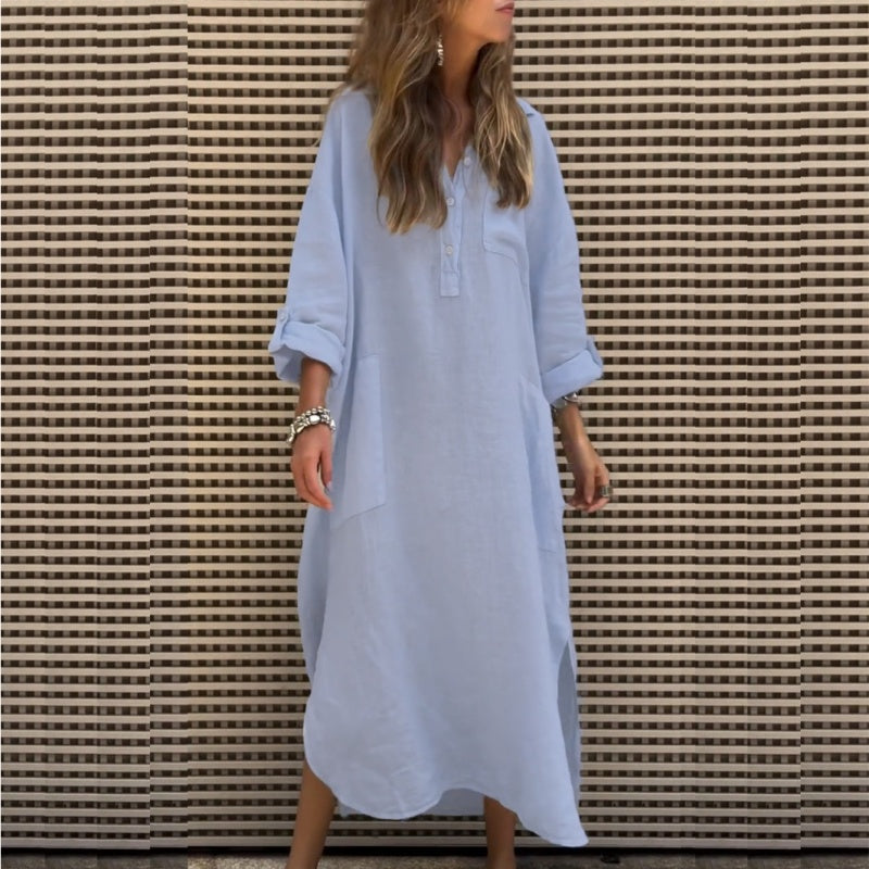 🌸Spring Specials💐 Women’s Casual Solid Color Long Sleeve Dress with Pockets